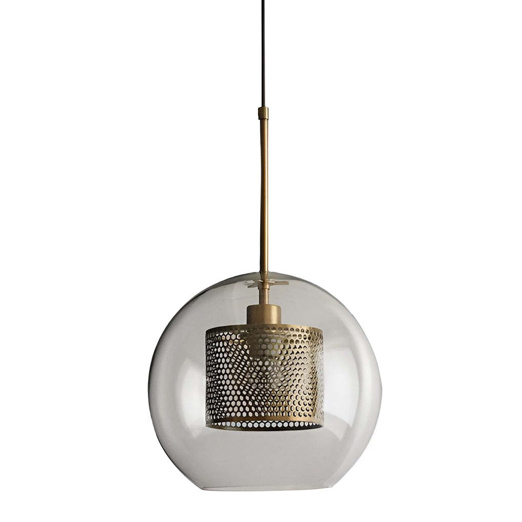 Minimalist Round Glass LED Industrial Kitchen Island Pendant