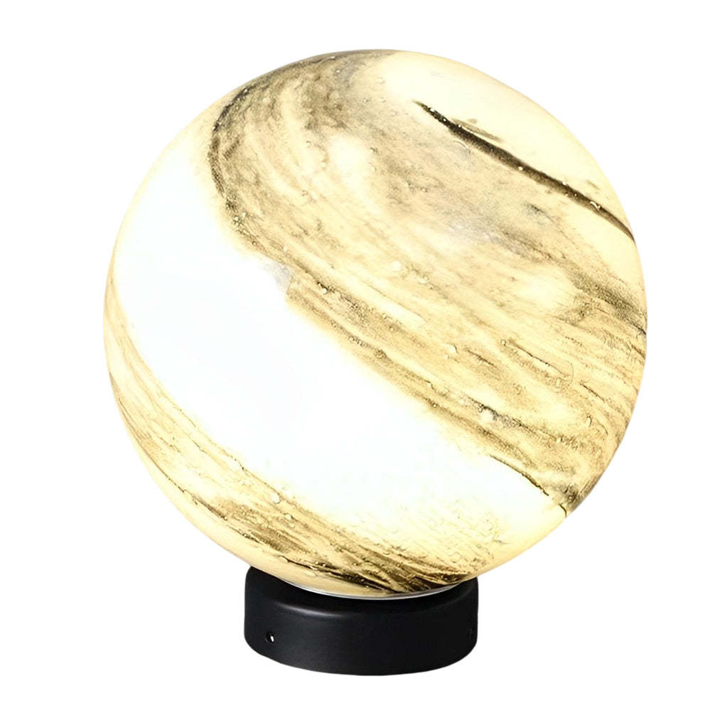 Round Glass Planets Design Waterproof Modern Outdoor Fence Post Lights-Lighom