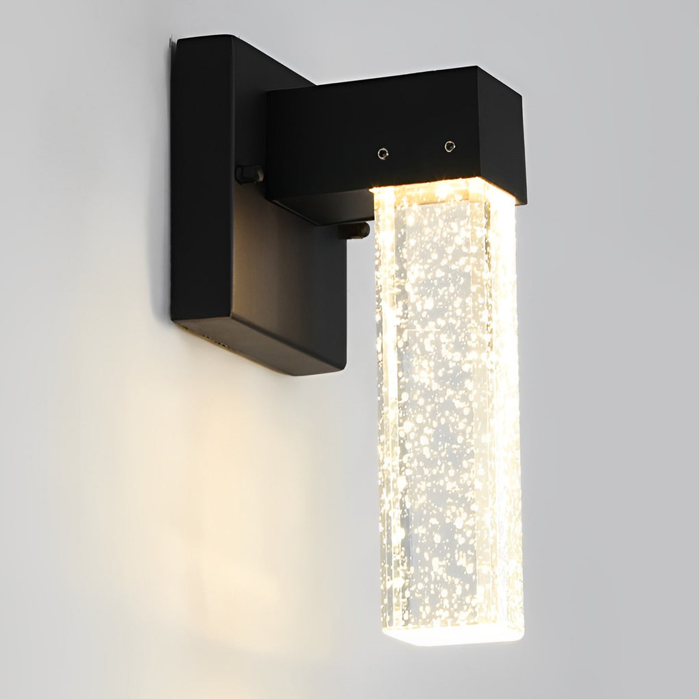 Waterproof LED 10W Crystal Black Modern Outdoor Wall Lamp Exterior Lights-Lighom