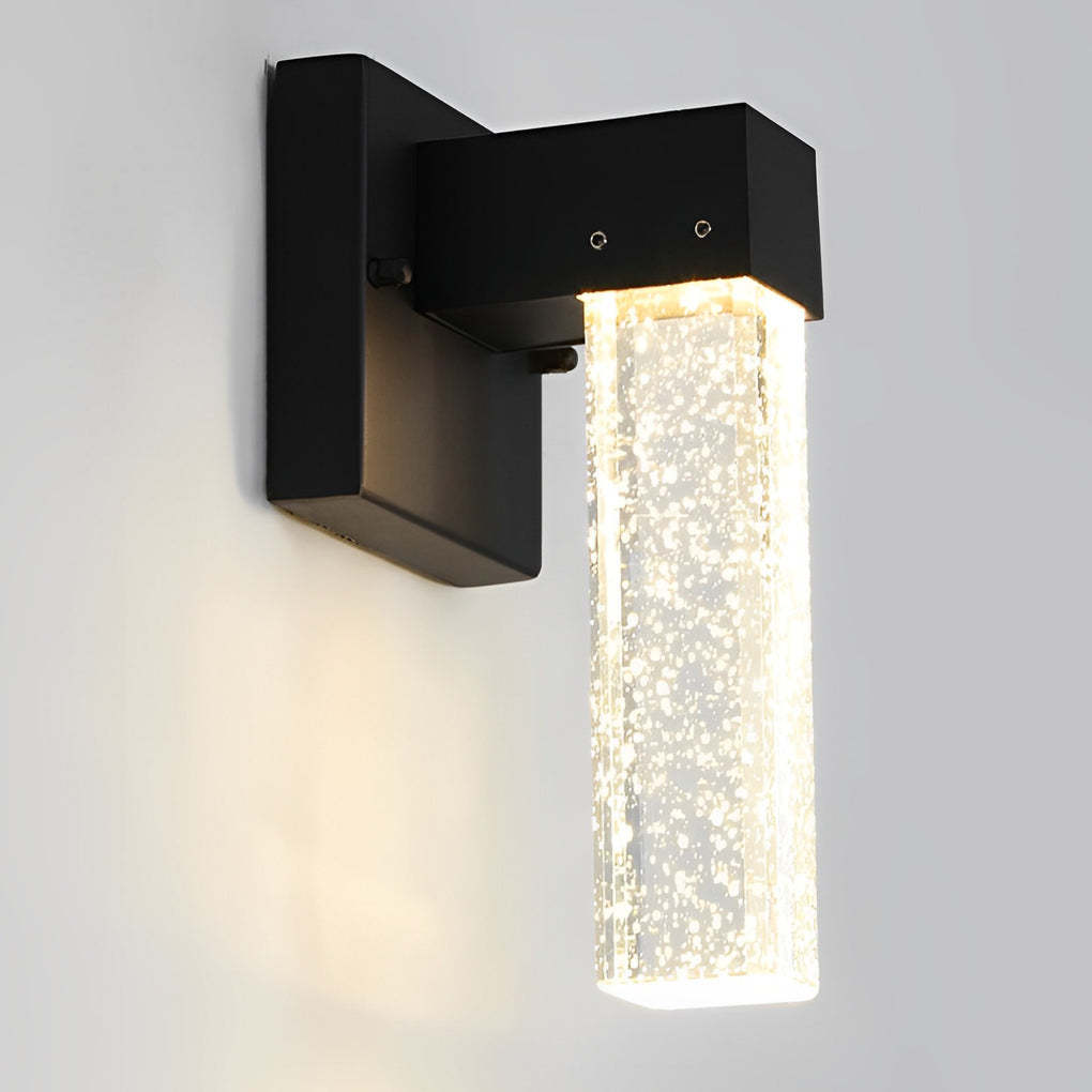 Waterproof LED 10W Crystal Black Modern Outdoor Wall Lamp Exterior Lights-Lighom