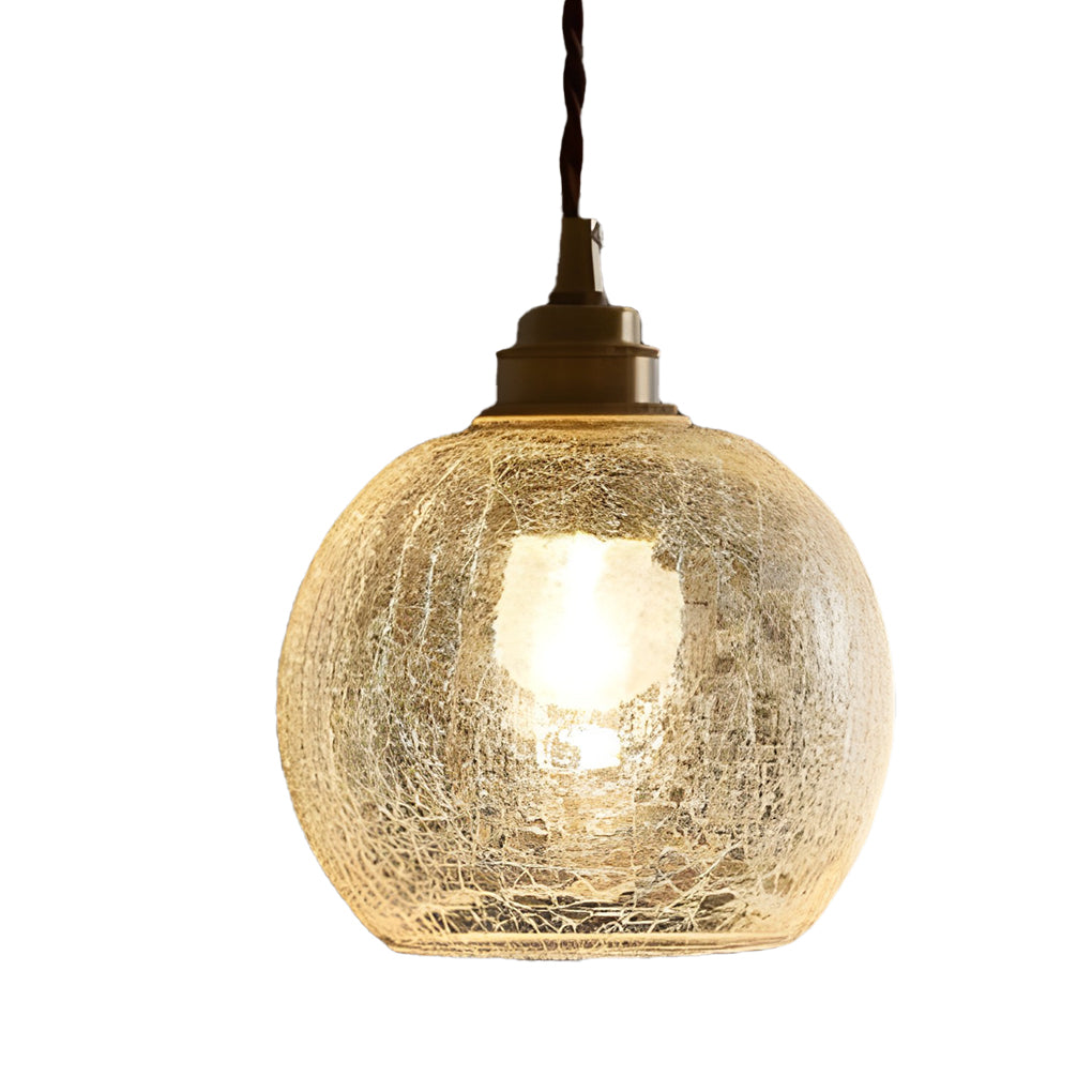 Spherical Cracked Glass LED Nordic Island Pendant Light