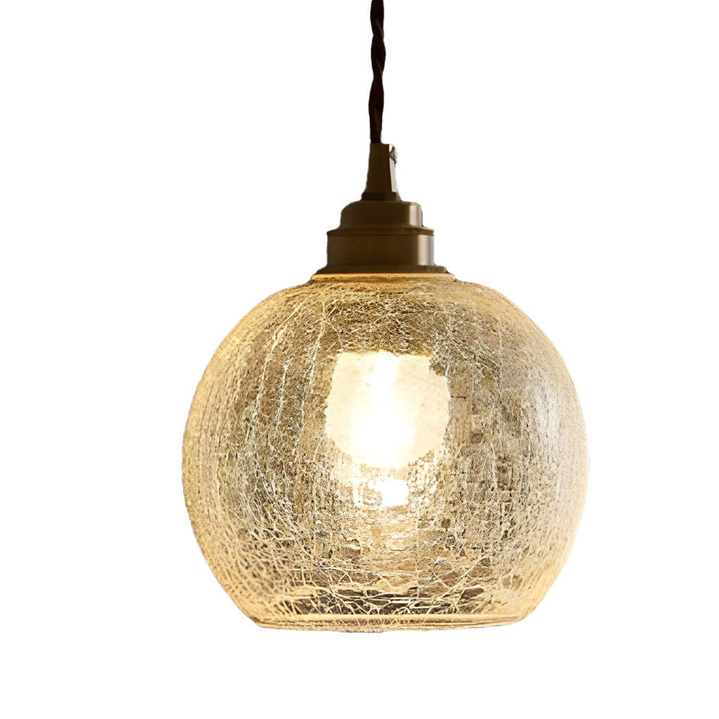 Spherical Cracked Glass LED Nordic Island Pendant Light