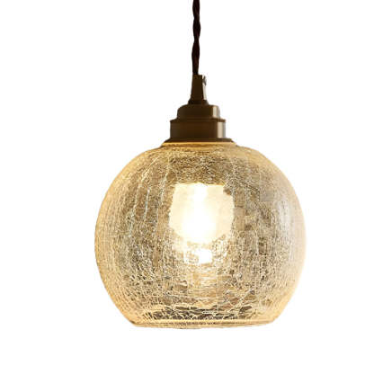 Spherical Cracked Glass LED Nordic Island Pendant Light