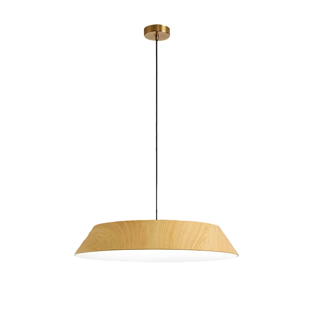 Round Wood Japanese LED Pendant Light