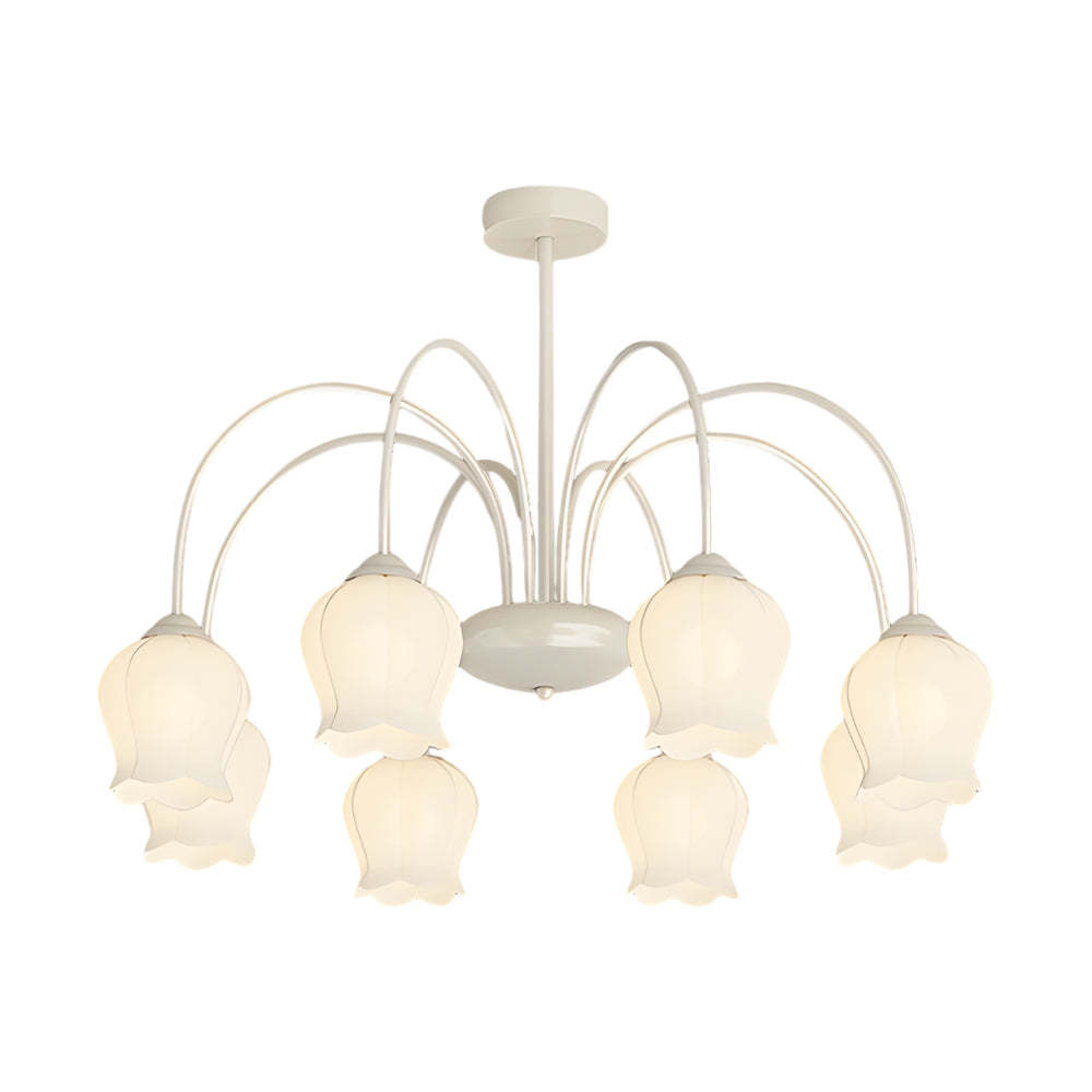 8-Head Pastoral Bell Orchid Flower French Chandelier