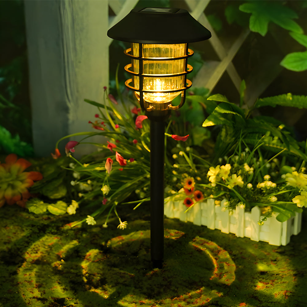 Black modern torch mini landscape lighting