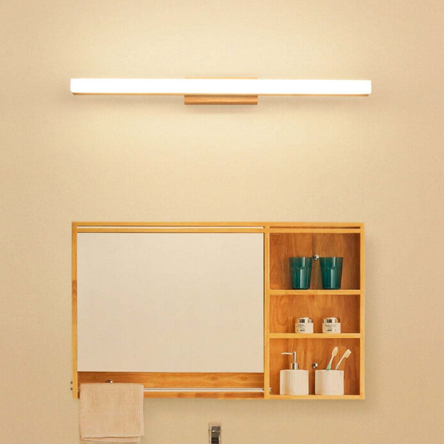 Nordic Minimalist Wooden Vanity LED Sconce
