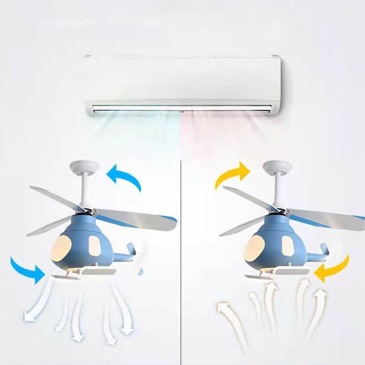 Cartoon Aircraft LED Ceiling Fan Light