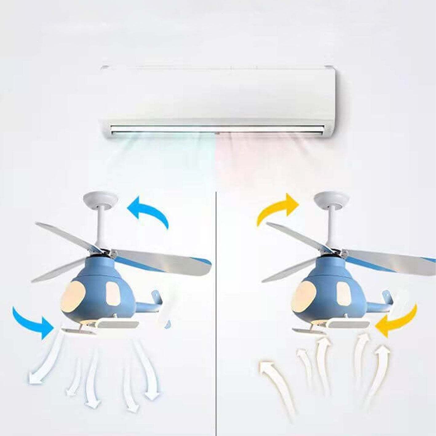 Cartoon Aircraft LED Ceiling Fan Light