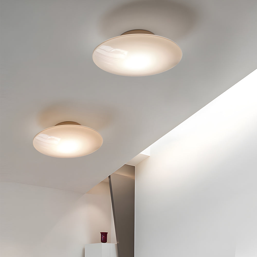 Modern White Minimalist Bedroom Flush Mount