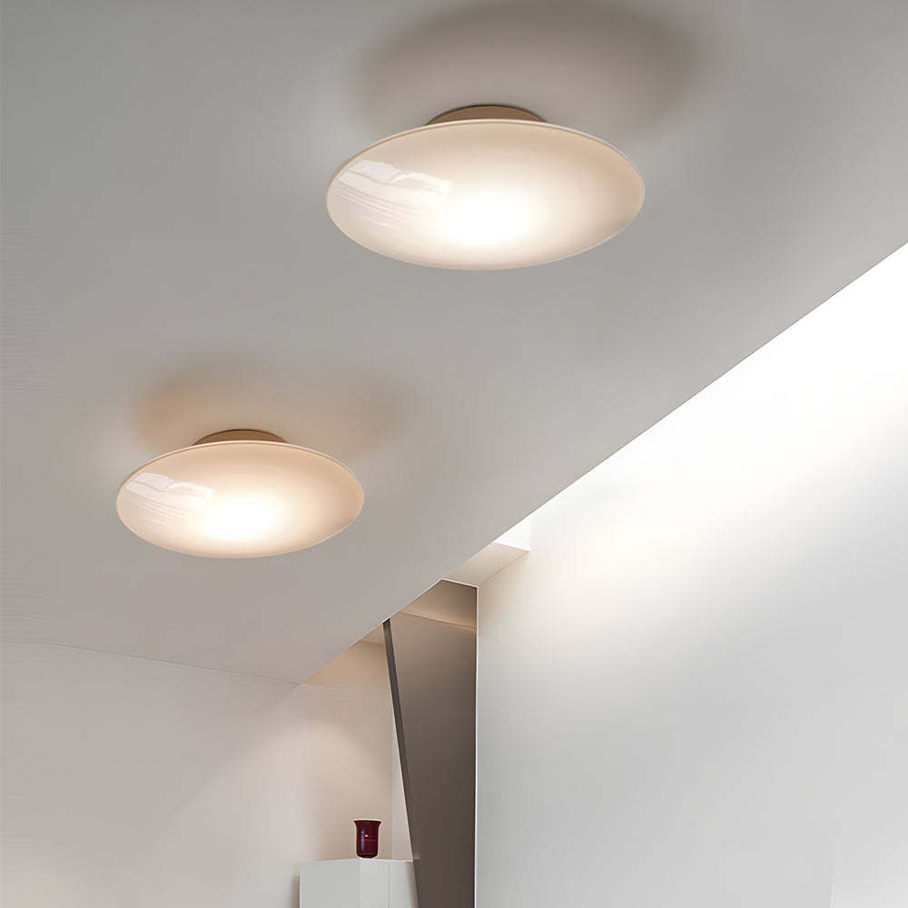 Modern White Minimalist Bedroom Flush Mount