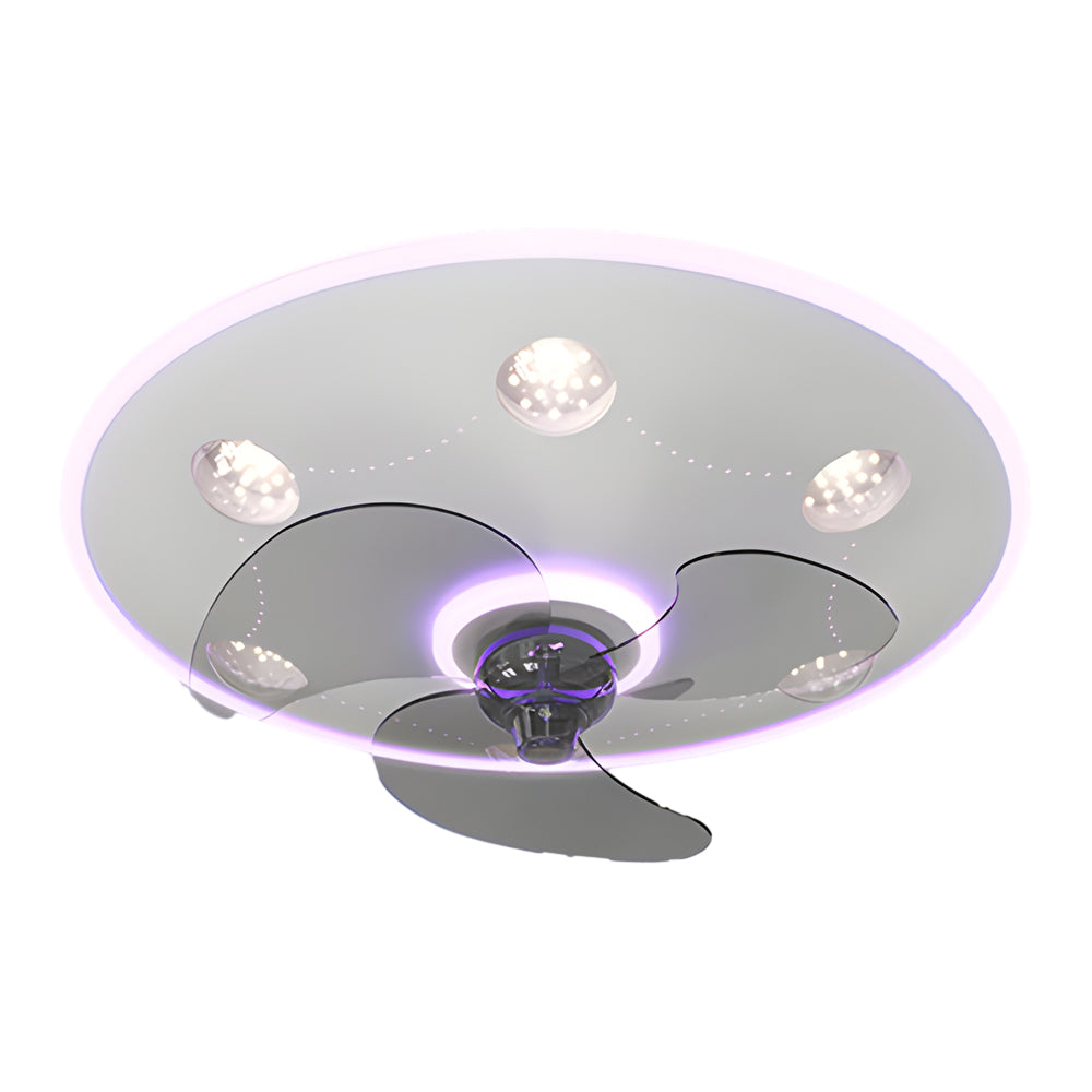 Round Acrylic 3-Step Dimming Modern Fan