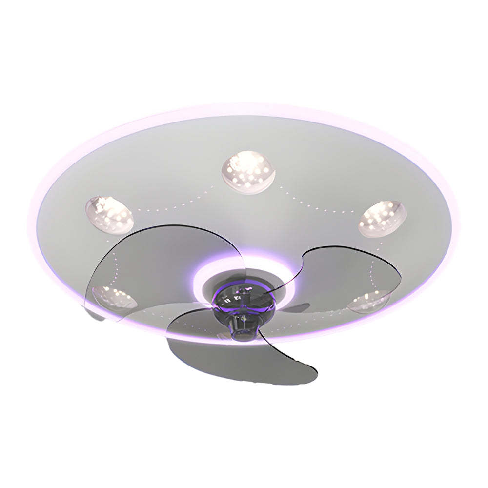 Round Acrylic 3-Step Dimming Modern Fan
