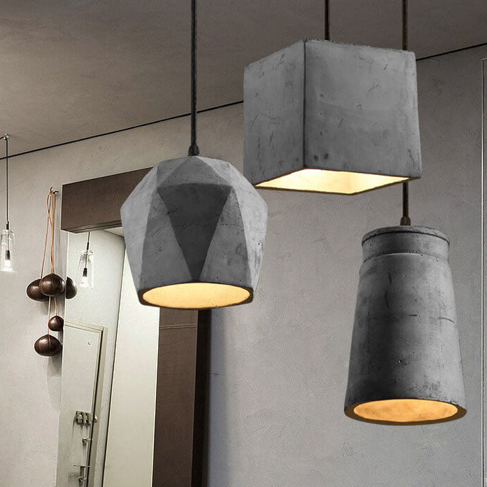 Industrial Cement Geometric Pendant Light