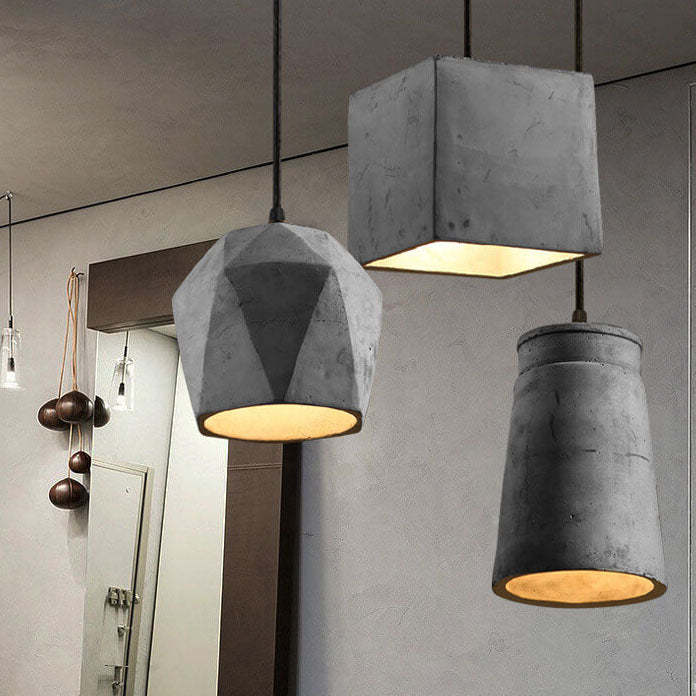 Industrial Cement Geometric Pendant Light