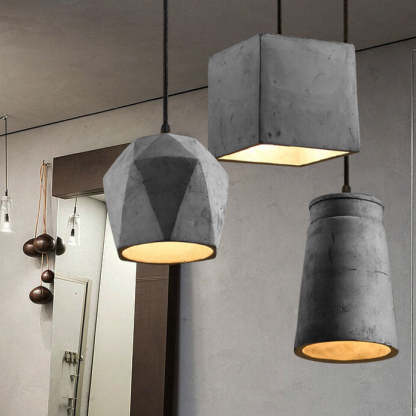 Industrial Cement Geometric Pendant Light
