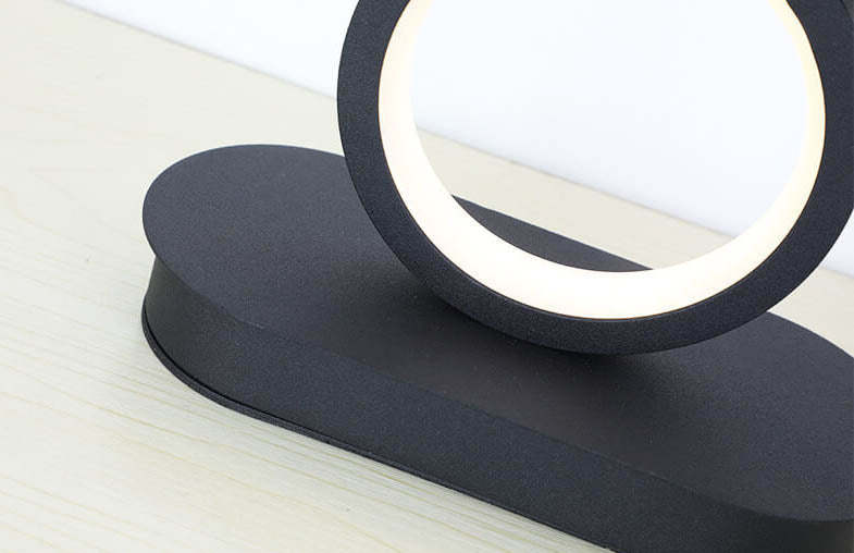 Minimalist 4-Ring LED Table Lamp — Remote Control Switch / White Light (5000K) / White