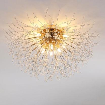 Modern Dandelion Crystal Semi-Flush Ceiling Light