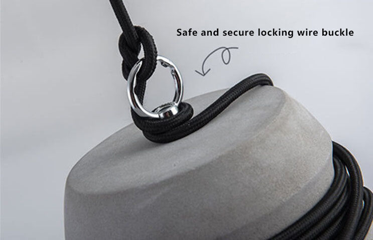Industrial Cement Column Rope Pendant Light