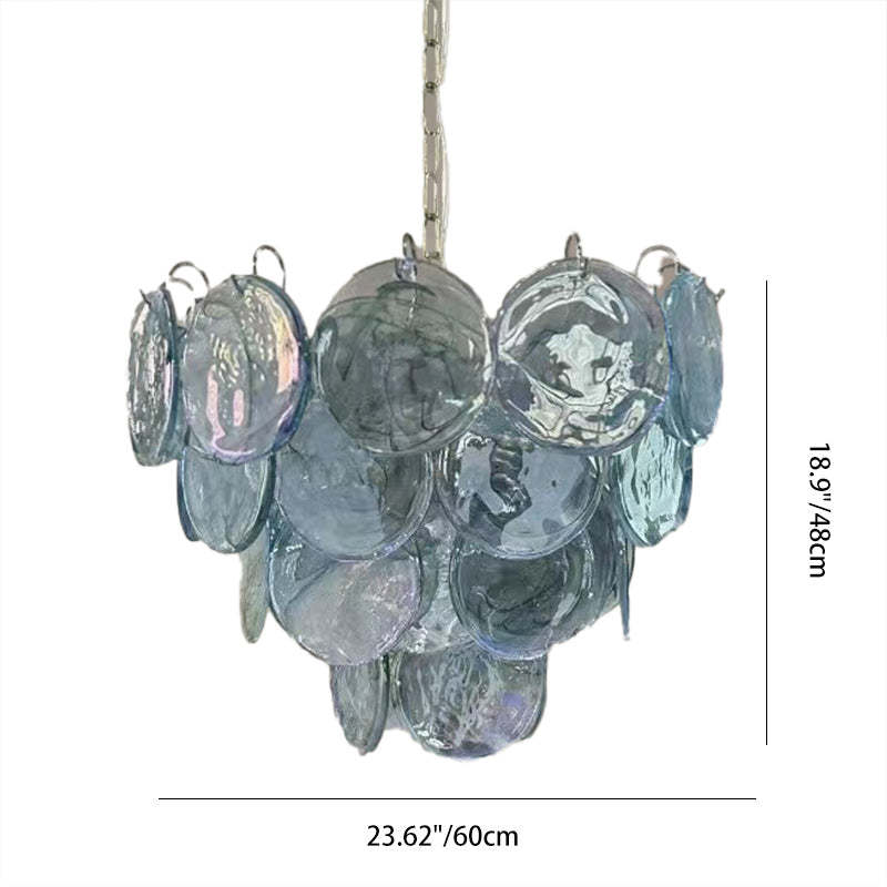 French Flower Iron Glass Chandelier