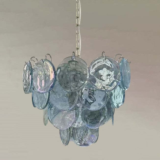 French Flower Iron Glass Chandelier