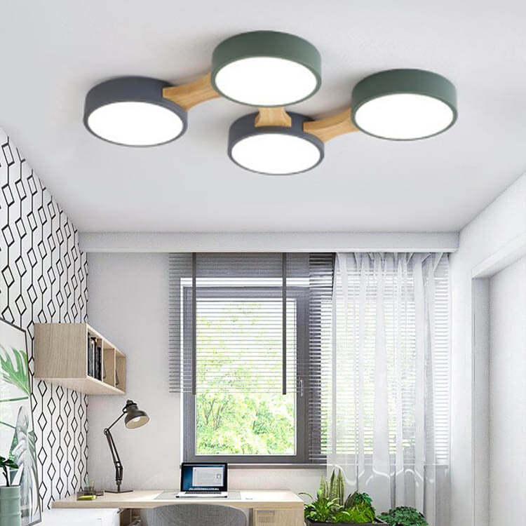 Modern Macaron Circle 3/4/5/8-Light LED Flush Mount