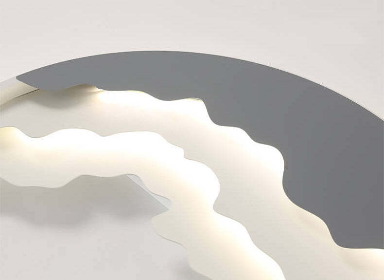 Nordic Sea Wave Round LED Flush Mount Light