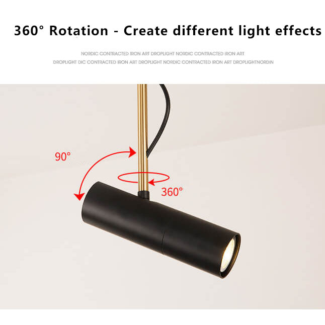 Minimalist Gold LED Spotlight Pendant Light