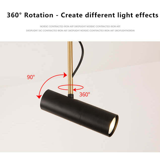 Minimalist Gold LED Spotlight Pendant Light