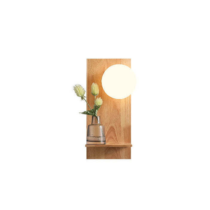 Nordic Solid Wood Glass Globe Sconce
