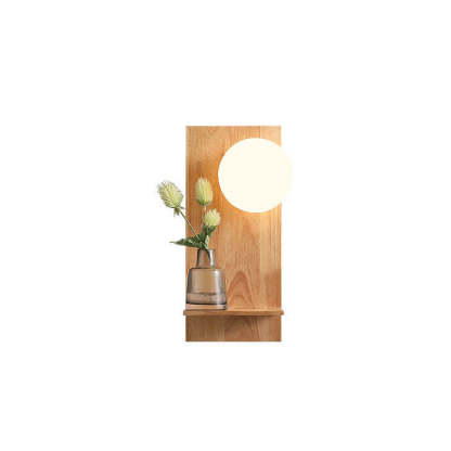 Nordic Solid Wood Glass Globe Sconce