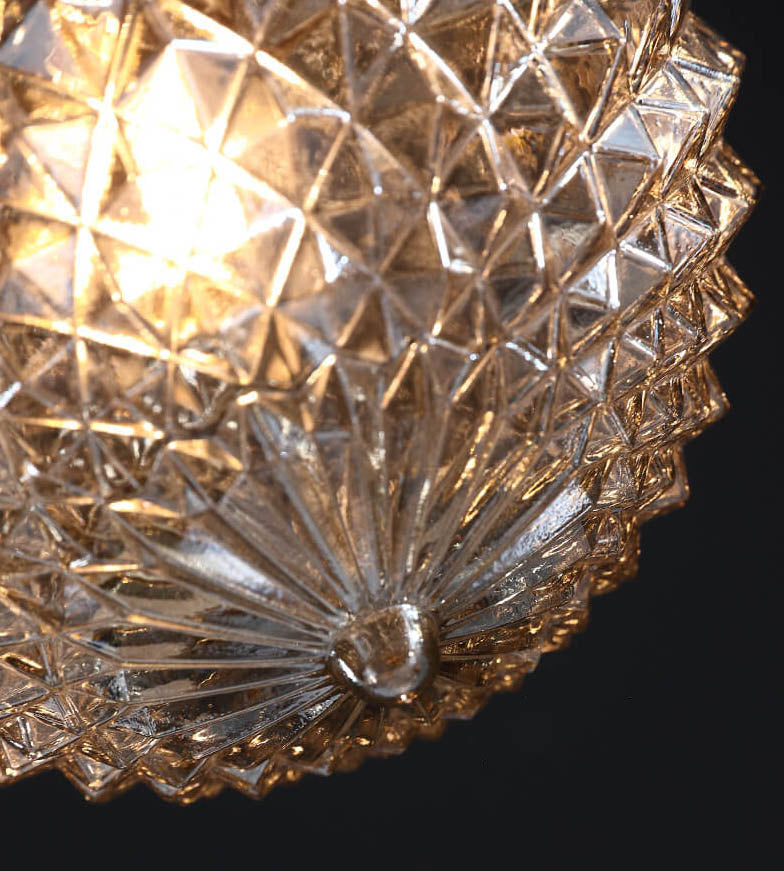 Vintage Copper Glass Round Ceiling Light