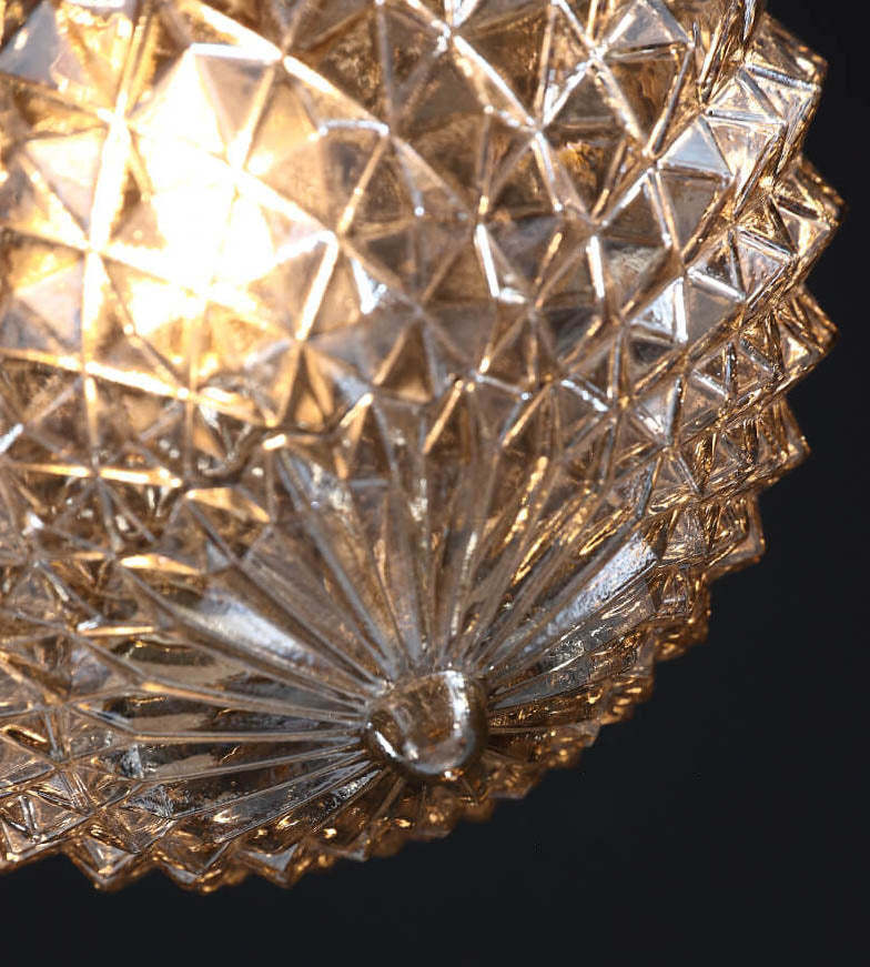 Vintage Copper Glass Round Ceiling Light