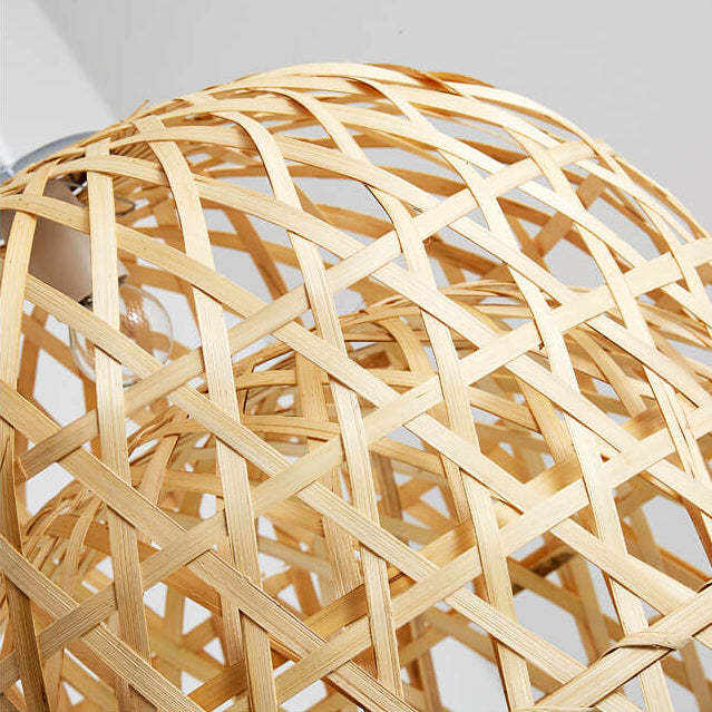 Modern Bamboo Weaving Dome Pendant Light