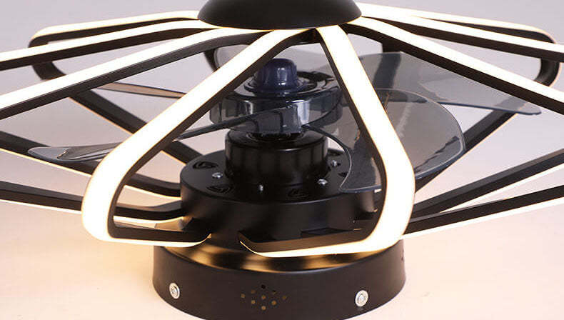 Nordic Cage LED Semi-Flush Ceiling Fan Light