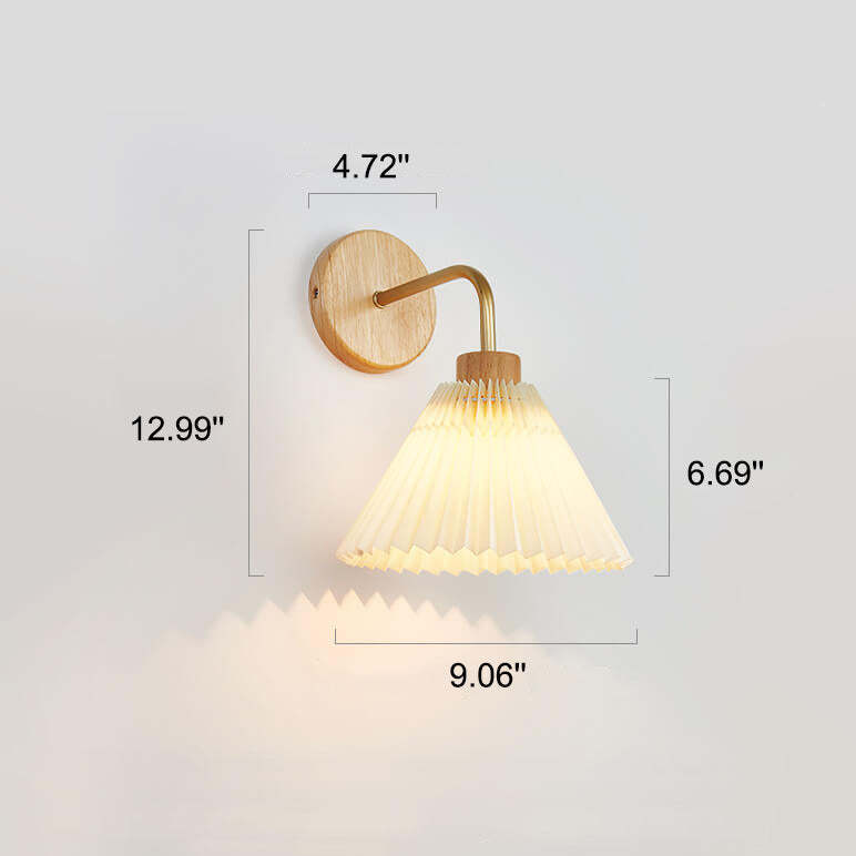 Minimalist Pleated Umbrella Shade Sconce