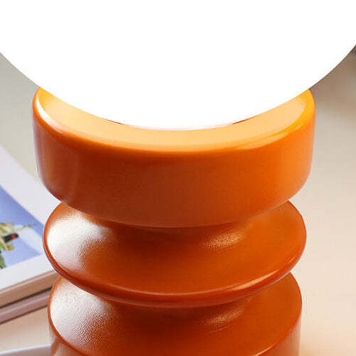 Vintage Orange Solid Glass Table Lamp
