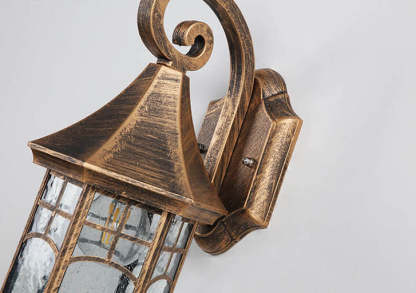 Vintage Lantern Glass Outdoor Wall Sconce