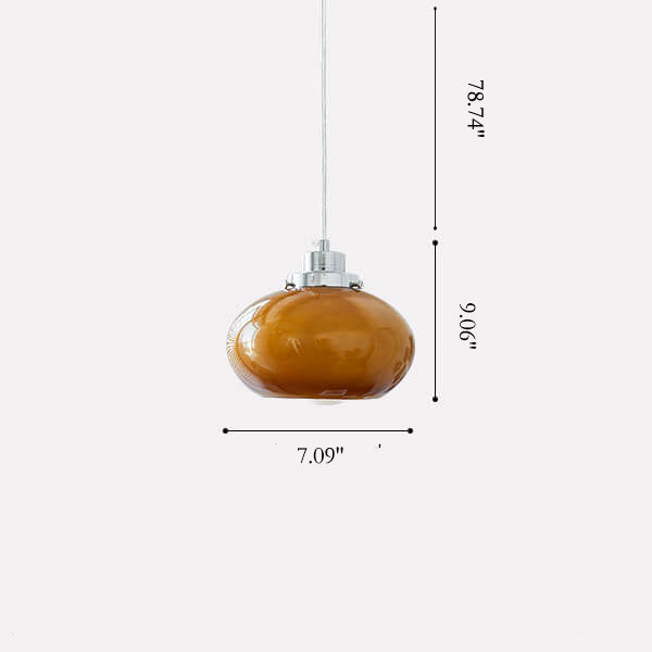 Nordic Yellow Glass Dome Pendant Light