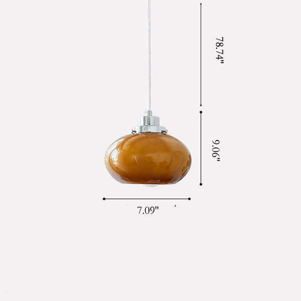 Nordic Yellow Glass Dome Pendant Light