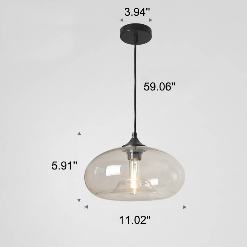Colored Glass Oval Pendant Light