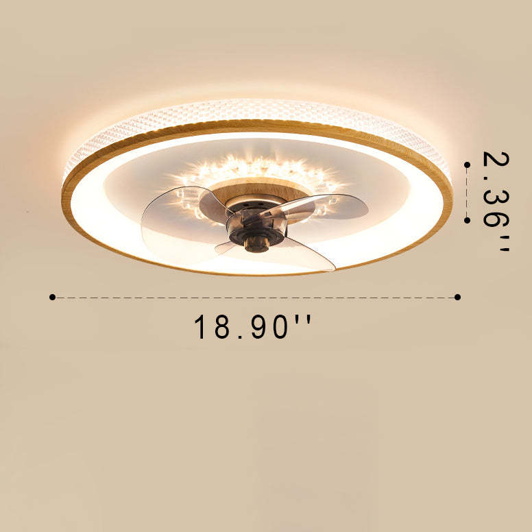 Nordic Minimalist Grain Flush Mount Ceiling Fan