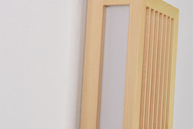 Simple Solid Wood Rectangular Japanese Sconce — White Light (5000K) / 220V-240V For UK/AU