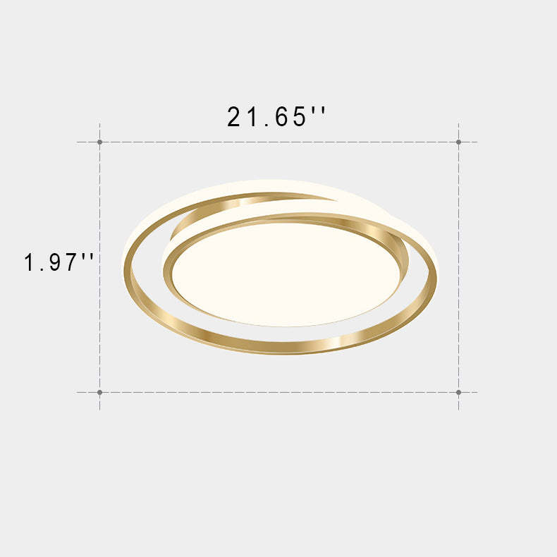 Modern Luxury Golden Circle LED Flush Mount Light — Warm Light (3000K) / 110V-120V For US/CA