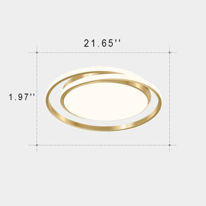 Modern Luxury Golden Circle LED Flush Mount Light — Warm Light (3000K) / 110V-120V For US/CA