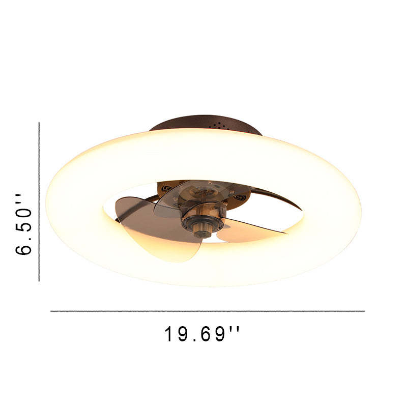 Modern Circle LED Semi-Flush Ceiling Fan Light