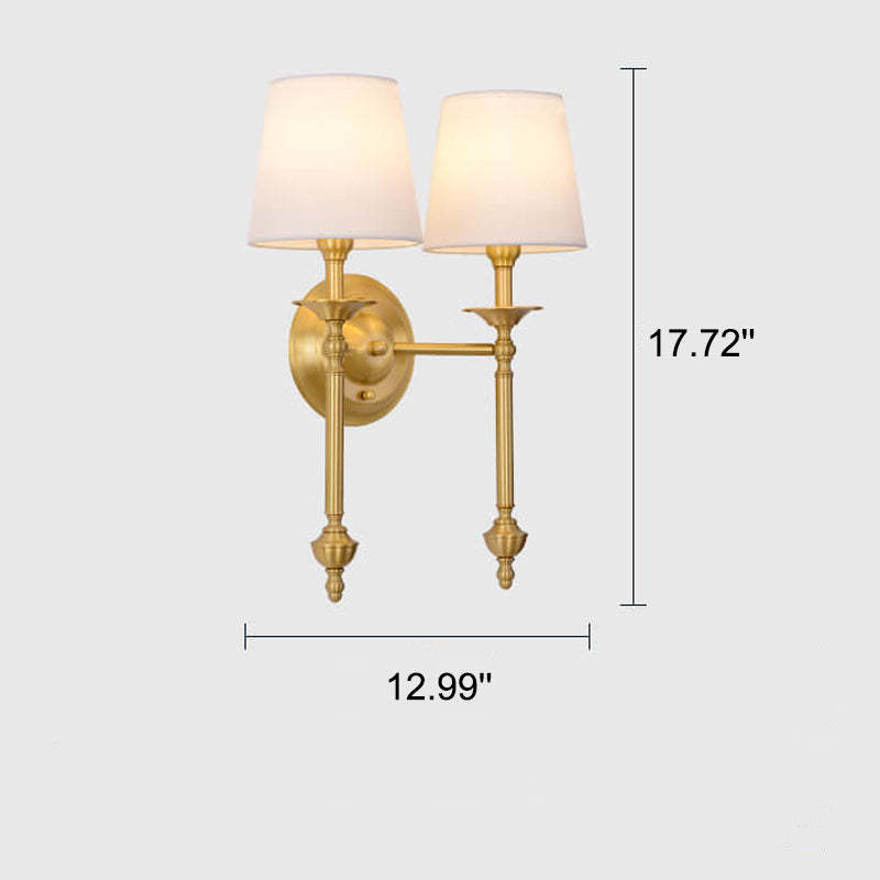 Modern Brass Fabric Wall Sconce