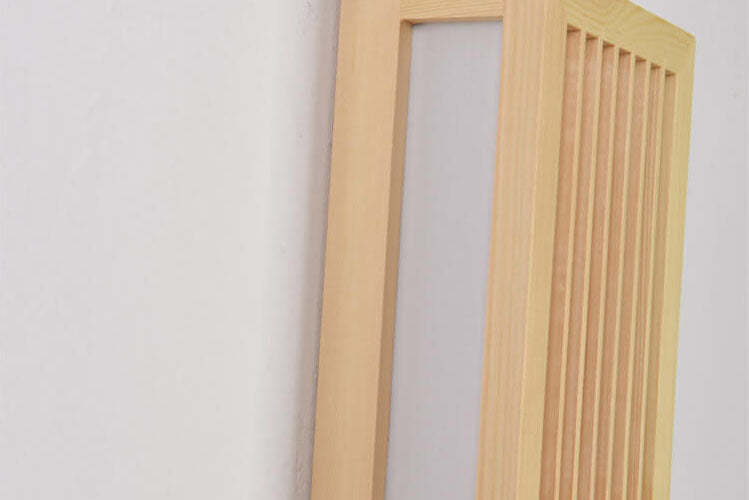 Simple Solid Wood Rectangular Japanese Sconce — White Light (5000K) / 220V-240V For UK/AU