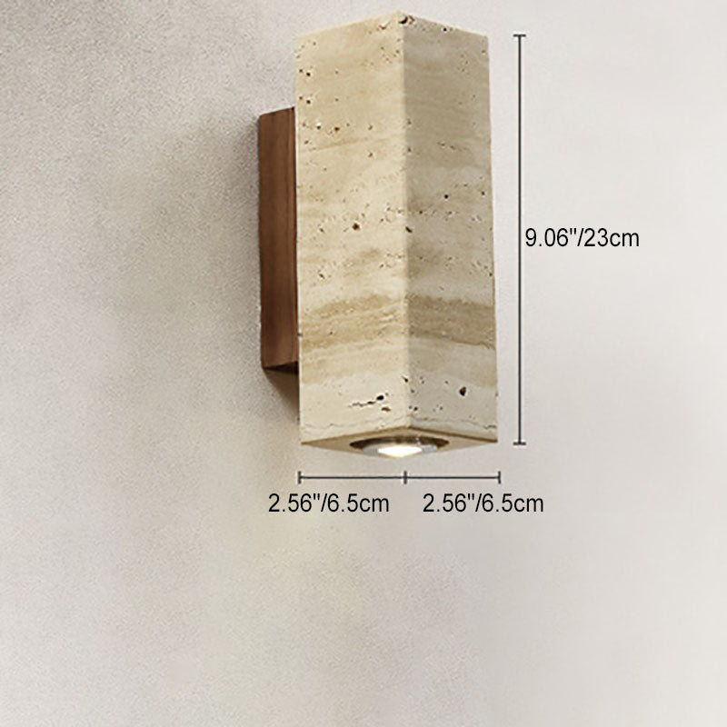 Japanese Wabi-Sabi Yellow Travertine Wall Sconce