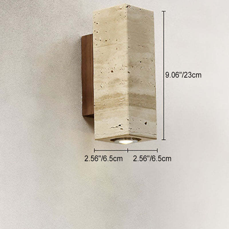 Japanese Wabi-Sabi Yellow Travertine Wall Sconce